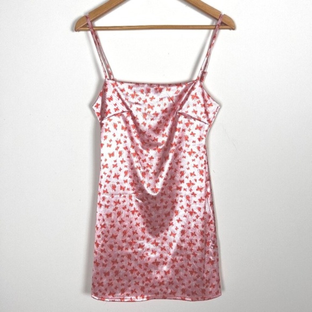 2/$30‎ Urban Outifitters Red Pink Satin Butterfly Mini Dress M